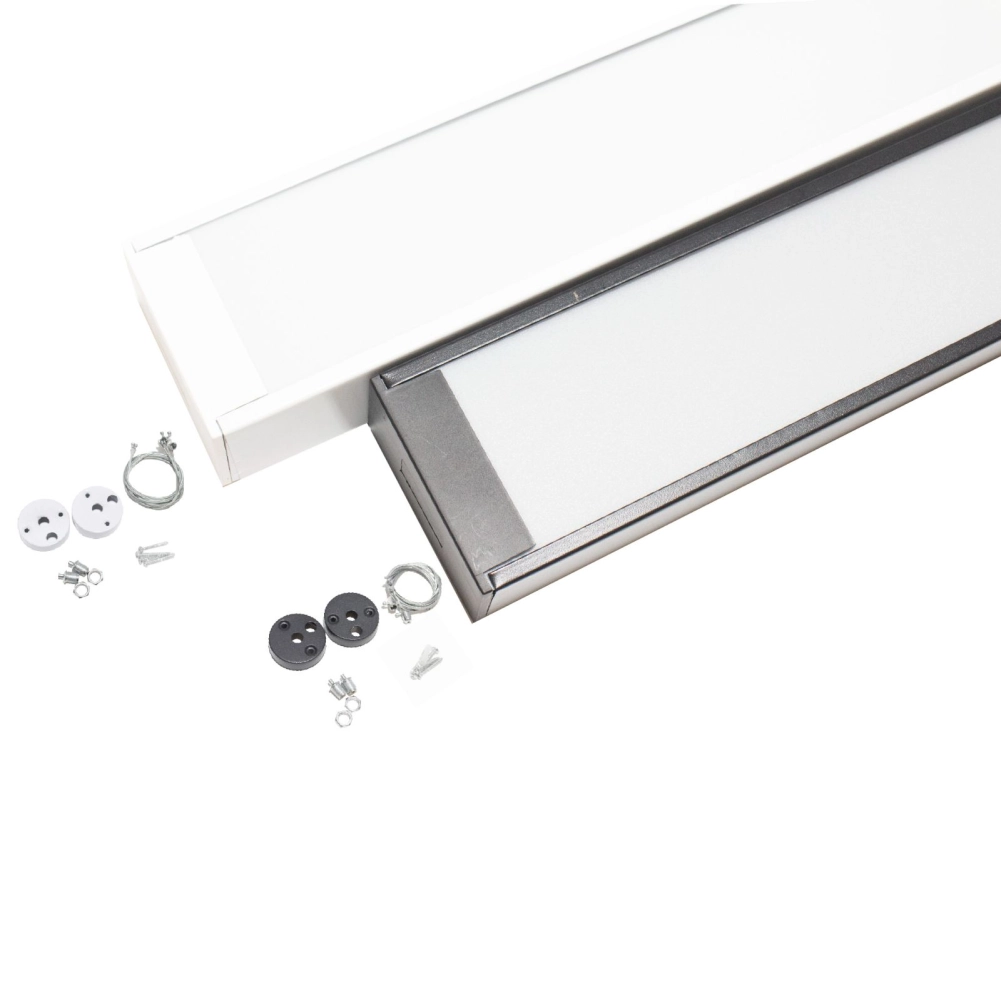 perkunas 3 x t8 led linear office fitting only (black) Perkunas 3 x T8 LED Linear Office Fitting Only (Black)