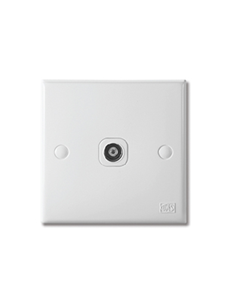 header main page products ums 3 series satellite telephone tv lan data socket 1.png UMS 1 Gang TV Coaxial Socket 3881 3 Series