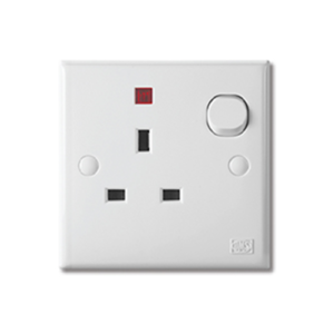 UMS 13A Single Socket c/w Neon 3113N 3 Series