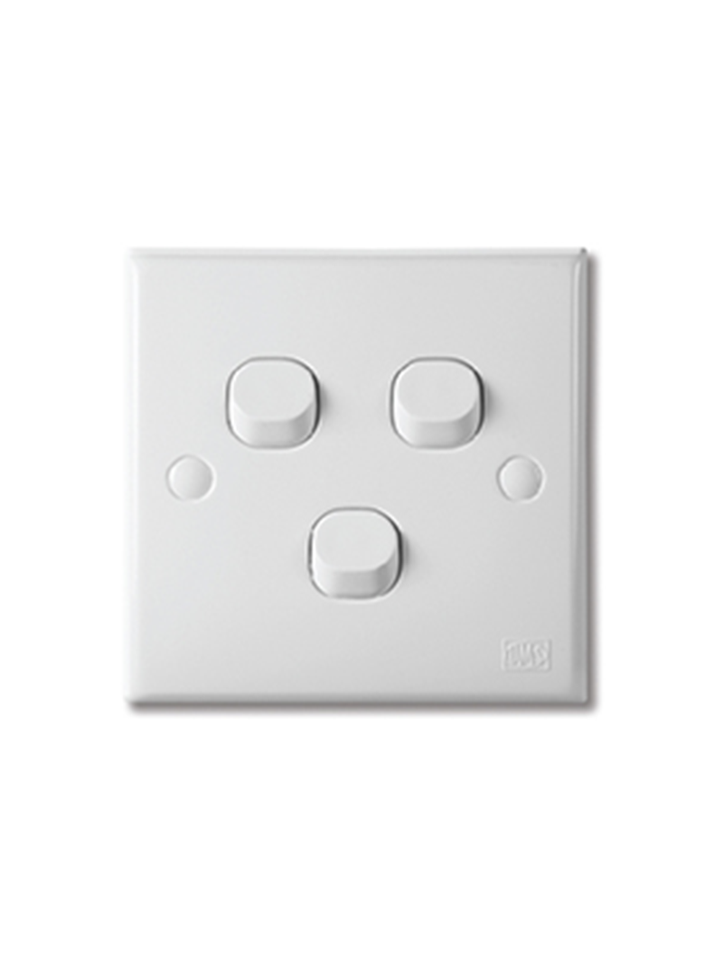header main page products ums 3 series switches single pole 10ax 250v a.c 4.png UMS 3 Gang 1 Way 3031 3 Series