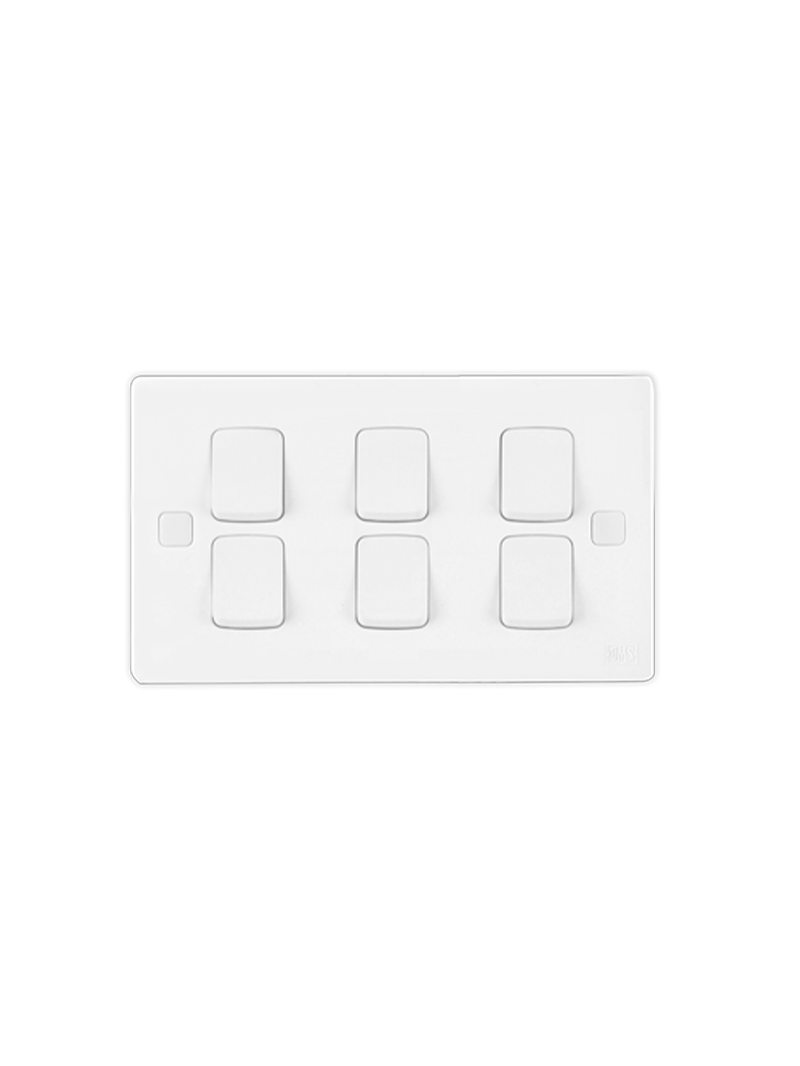 header main page products ums 6 series switches single pole 10ax 250v a.c 7.png UMS 10A 6 Gang 1 Way Switch 6S