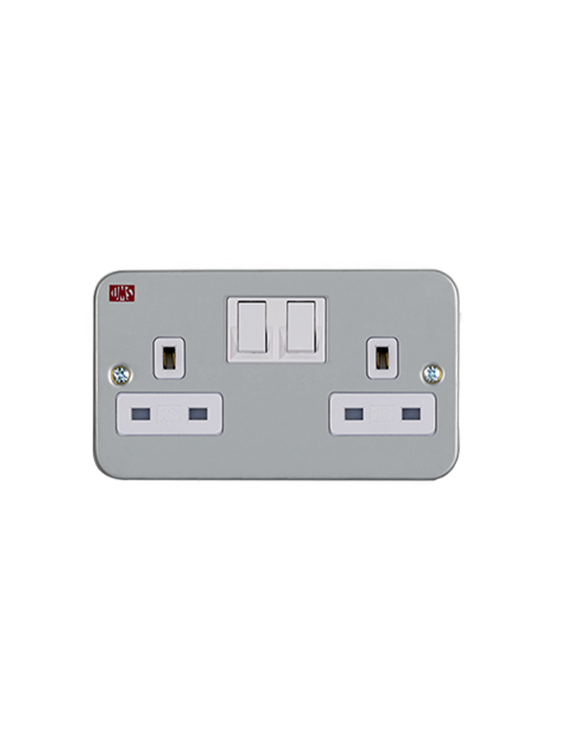 header main page products ums metal clad series metal clad switches socket outlets 9.png UMS 13A Double Switch Socket Metal Clad
