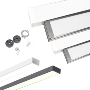 Perkunas 1 x T8 LED Linear Office Fitting Only (Black)