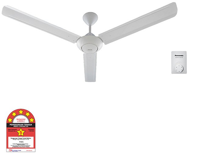 panasonic-f-m15a0vbwh-ceiling-fan-white Panasonic F-M15A0VBWH 60-inch three-blade ceiling fan in white