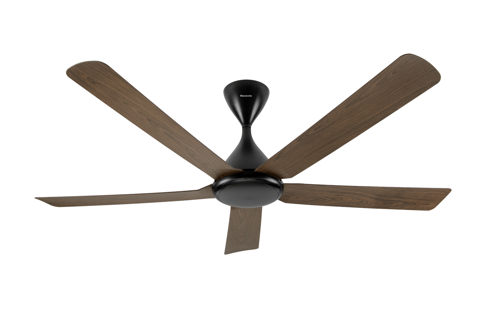 panasonic-f-m14jhvbmh-bayu-dc-ceiling-fan-walnut Panasonic F-M14JHVBMH 56-inch five-blade Bayu DC ceiling fan in walnut